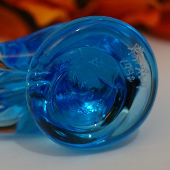 VTG Blue Bird of Happiness Signed Ron Ray 1992 Beautiful Glass Art Paperweight - Picture 8 of 12